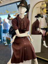 Load image into Gallery viewer, Chantell Olive or Chocolate Midi Shirt Dress