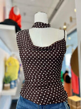 Load image into Gallery viewer, Maddison Brown One Strap Polka Dot Scarf Top
