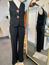 Load image into Gallery viewer, Marissa Black Linen Vest Set