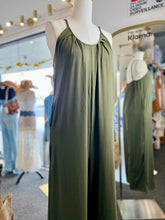 Load image into Gallery viewer, Sarah Olive Spaghetti Straped One-Piece Long Romper
