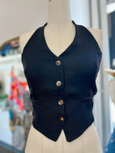 Load image into Gallery viewer, Aurora White or Black Halter Neck Button-Down Vest Top