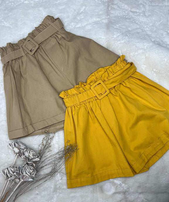 Farah Mustard or Beige Paper bag Shorts