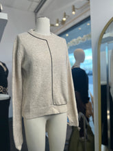 Load image into Gallery viewer, Vanessa Expresso and Oatmeal Round Neck wool blend /acrylic long sleeve sweater