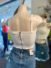 Load image into Gallery viewer, Lizette White Stretchy Lace Up Zipper Back Closure Corsette