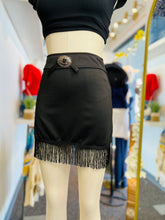 Load image into Gallery viewer, Gabriella Black Short Western Skirt Silver Detail Waist