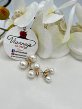 Load image into Gallery viewer, Perla Trio of Earrings Faux Pearls