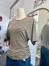 Load image into Gallery viewer, Maddison Stripes  Rushed Sides Dolman Sleeves Tp
