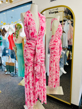 Load image into Gallery viewer, Lilibeth Pink Floral deep V Halter Neck Maxi Dress