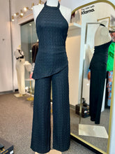 Load image into Gallery viewer, Alice Black Asymmetrical Halter Top Set