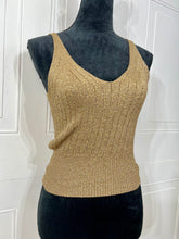 Load image into Gallery viewer, Lizeth Sleeveless Spaghetti Strap V Neck Shimmery  knit Top