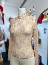 Load image into Gallery viewer, Lola Lace Mock Neck Stretchy Lace Long Sleeve Top