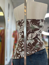 Load image into Gallery viewer, Trish Brown Tropical Strapless Top