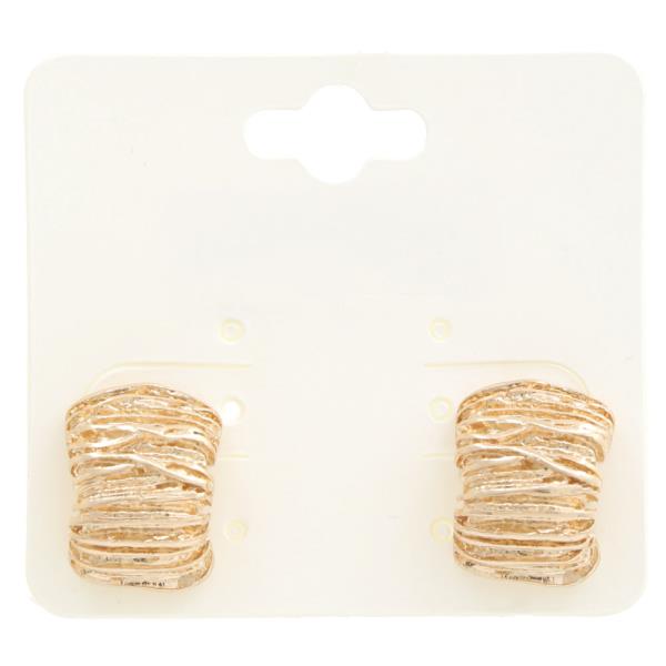 Silver or Gold Square Shape Post Back Earrings