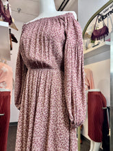 Load image into Gallery viewer, Vianney Darling Blush Sugar Honey/Rose Floral Print Off-the-Shoulder Dress