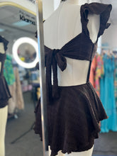 Load image into Gallery viewer, Nora Mocha Mini Ruffled Dress with Under Shorts