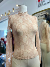 Load image into Gallery viewer, Lola Lace Mock Neck Stretchy Lace Long Sleeve Top