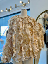 Load image into Gallery viewer, Katherinne Yellow Floral Mesh Long Sleeve Top