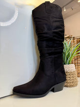 Load image into Gallery viewer, Sophie Black or Sand Suede Western Chunky Boot
