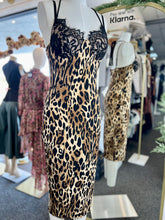 Load image into Gallery viewer, Pamela Stretchy Lace Up Animal Print Midi Dress