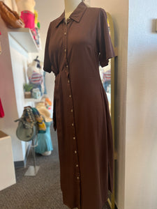 Chantell Olive or Chocolate Midi Shirt Dress