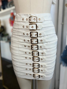 Sabrina High Waisted Belt Buckled Skirt