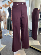 Load image into Gallery viewer, Romina Burgundy Wide Leg Button Up Jeans