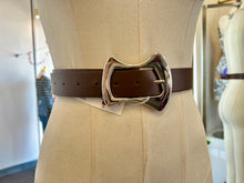 Load image into Gallery viewer, Zoe Dark Brown Asymmetric Leather Belt