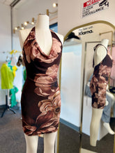 Load image into Gallery viewer, Sasha Brown Floral Backless Mini Dress