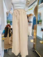 Load image into Gallery viewer, Melanie Black or Bone Stretchy Wide Leg Trousers