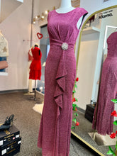 Load image into Gallery viewer, Priscilla Black or Deep Mauve Shimmer Sleeveless Long Dress