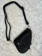 Load image into Gallery viewer, CD Inspired Black, Ivory or Beige Saddle Style Bag with White Stitching
