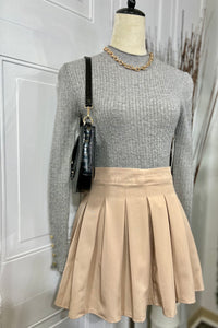 Camila Beige Pleaded Skirt