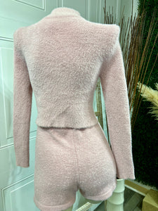 Linette Pink Fuzzy Short Set