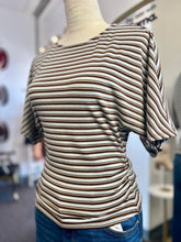 Load image into Gallery viewer, Maddison Stripes  Rushed Sides Dolman Sleeves Tp