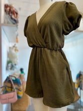 Load image into Gallery viewer, Grecia Olive Short Sleeve Romper