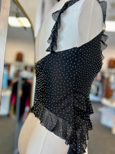 Load image into Gallery viewer, Baily Faux Swarovski Black Spaghetti Strap Top
