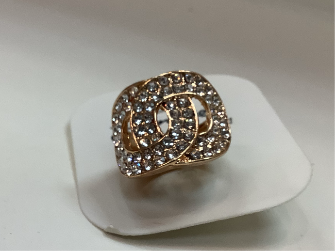 Georgina Silver Bedazzled Gold Ring