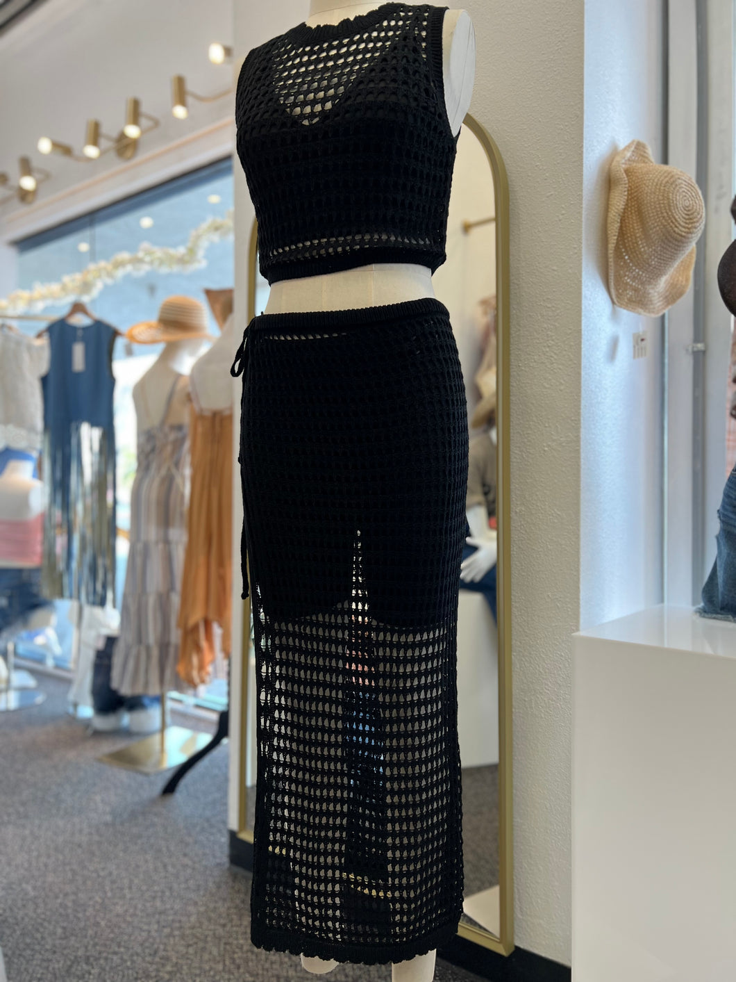 Marina Black Mesh 2 Pieces Set