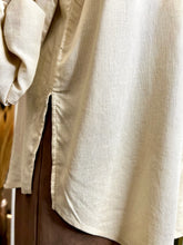 Load image into Gallery viewer, Clarisa Natural or Olive Long Sleeve Linen Button Down Top