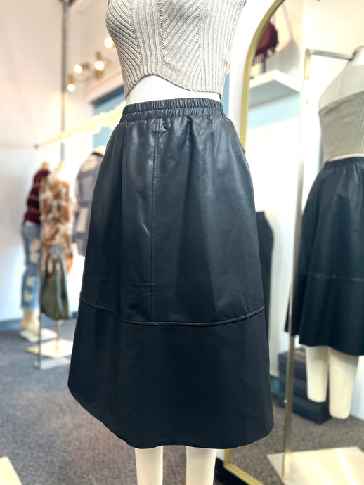 Ailish Black Maxi Leather Skirt