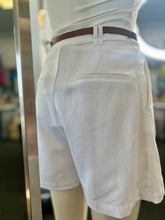 Load image into Gallery viewer, Karissa Linen Belted Black,Taupe and White Shorts