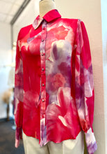 Load image into Gallery viewer, Kayla Lime Green or Hot Pink Floral Long Sleeve Button Down Blouse