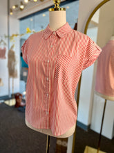Load image into Gallery viewer, Penelope Red and White Stripped Button Up Shirt