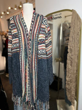 Load image into Gallery viewer, Kelly Plus Size Blue Multicolor Knit Cardigan