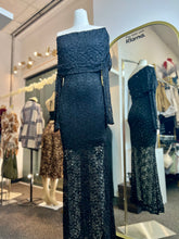 Load image into Gallery viewer, Miriam Off The Shoulder Long Sleeve Flowered Rhinestone Dress