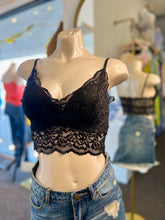 Load image into Gallery viewer, Leslie Black, Grey, and Nude Floral Lace Scalloped Bralette