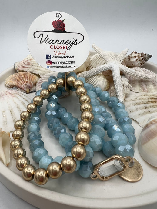Kimberly Light Blue Beaded Bracelets