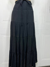 Load image into Gallery viewer, Karime Black Elasticized Flowy Long Skirt