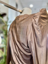 Load image into Gallery viewer, Aura Long Sleeve V-Neck Puff Shoulder Mini Dress