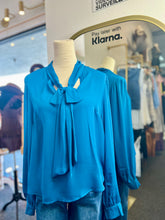 Load image into Gallery viewer, Pearl Long Sleeve Tie Front Blouse